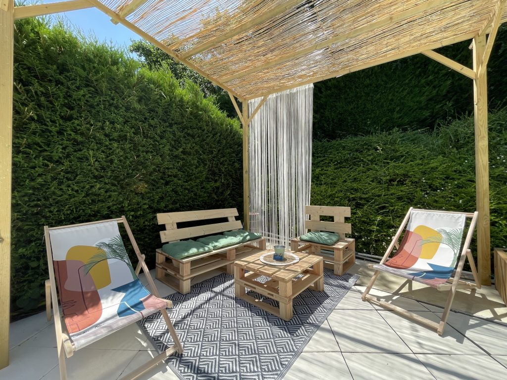 jardin, pergola, repos, ombre